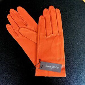 NWT Elegant Orange Leather Gloves by Guante Varade